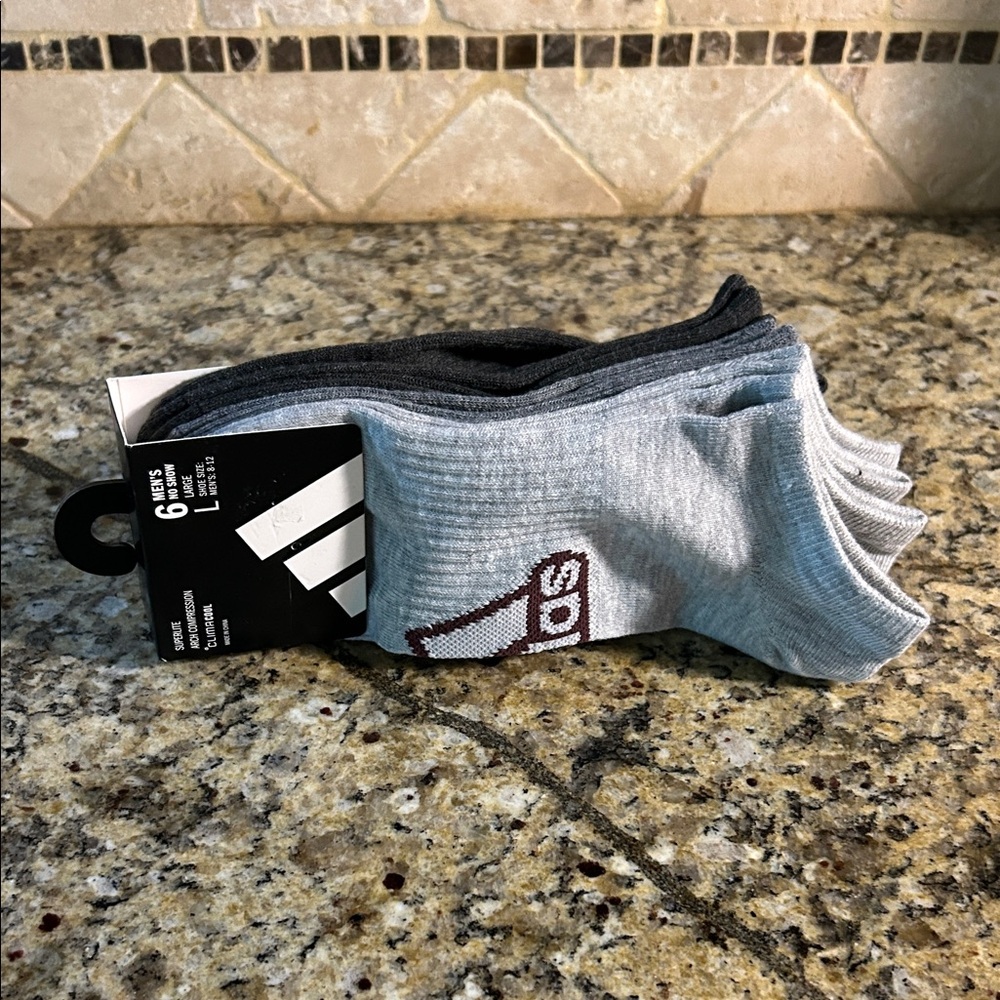adidas Men's Athletic Socks - Gray and Dark Gray 6-Pack